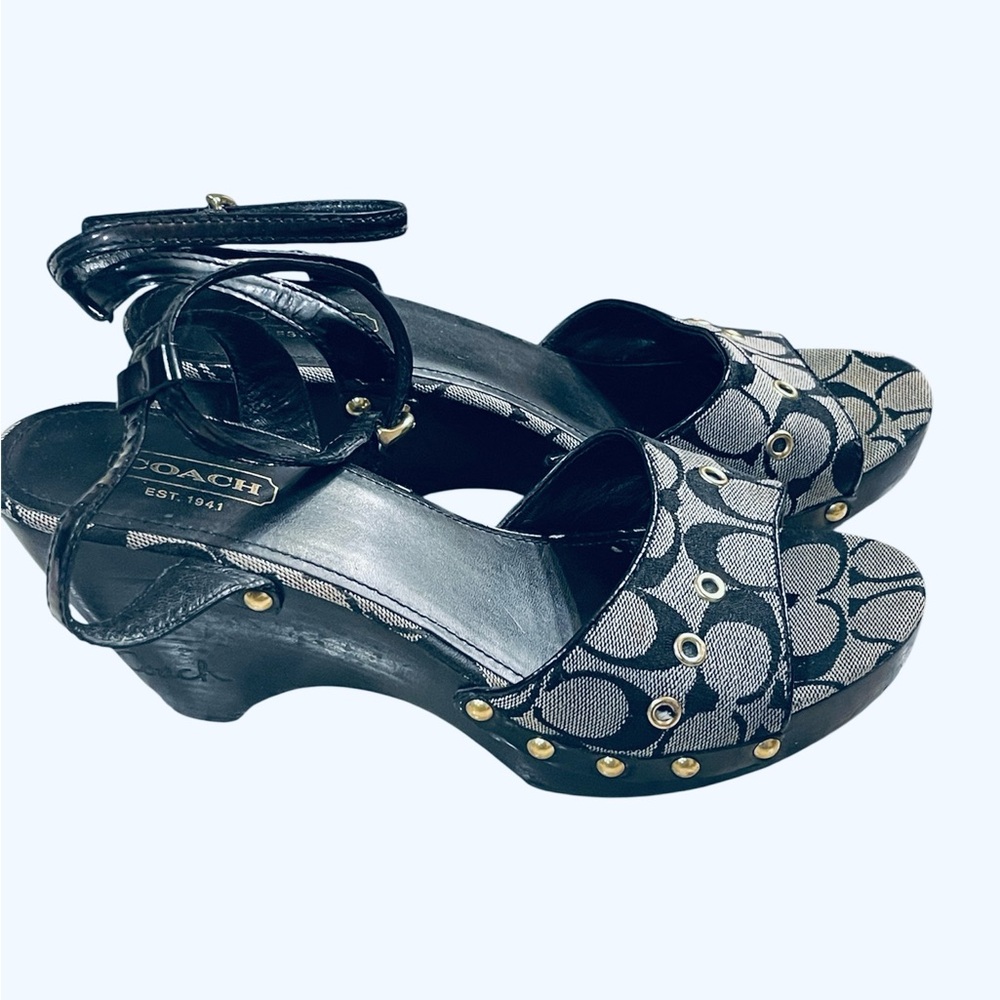Coach Black and Gray Women's Mules